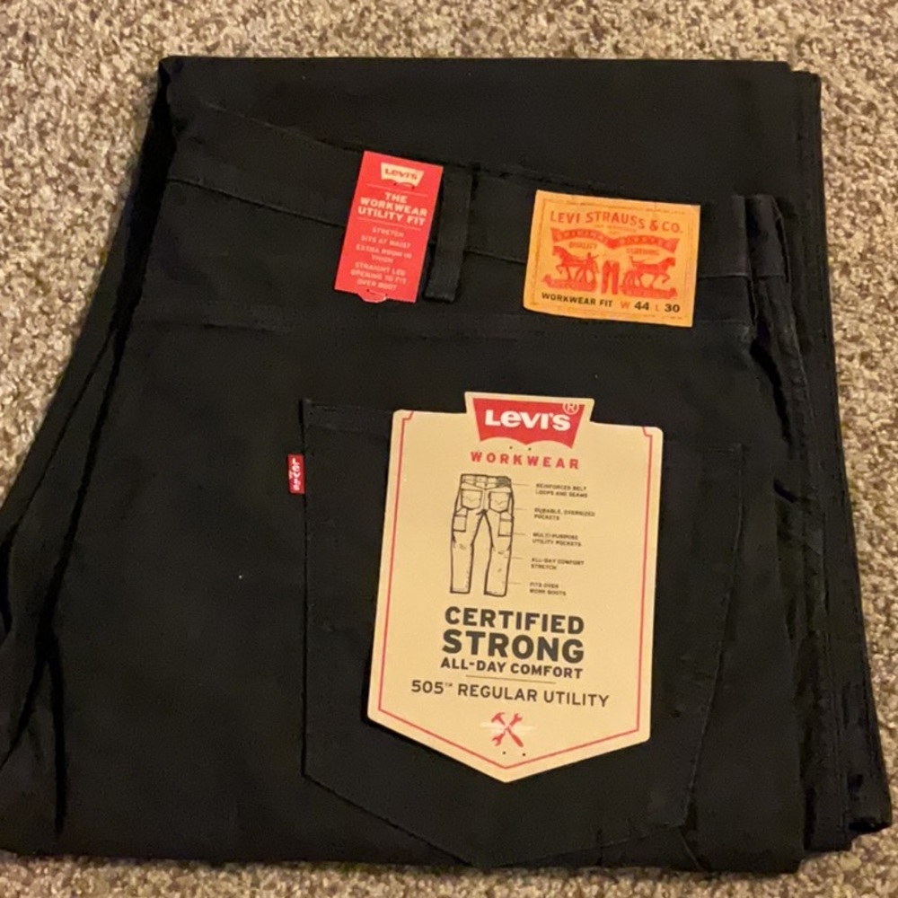 Final Inventory Levi’s Big Men’s Black Workwear Jeans NWT 44W 30L $90